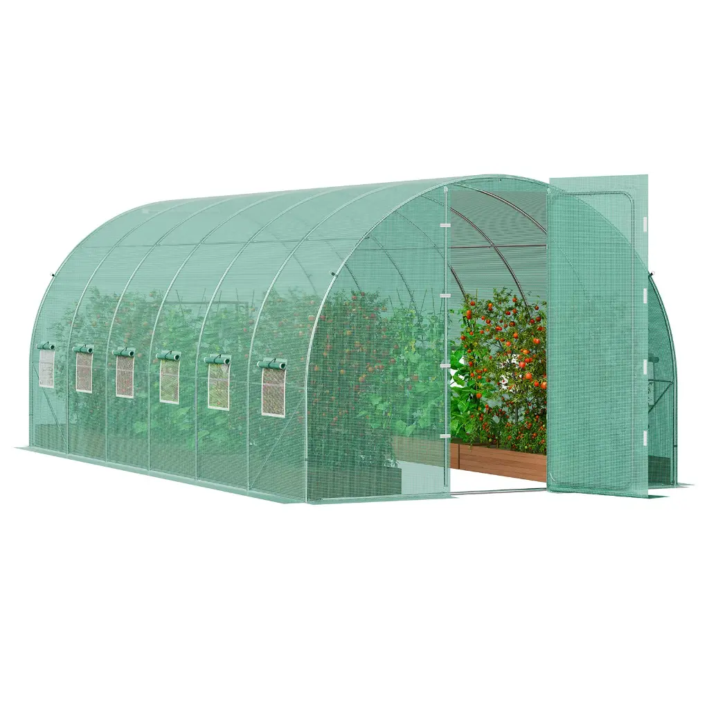 GREENHOUSE/Walk-in Tunnel Greenhouse, 19.4x9.7x7.4 ft Hoop House Greenhouse Tunnel