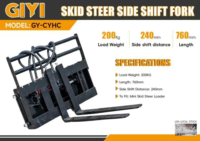 GIYI MINI SKID HYD FORKS 36"TINE